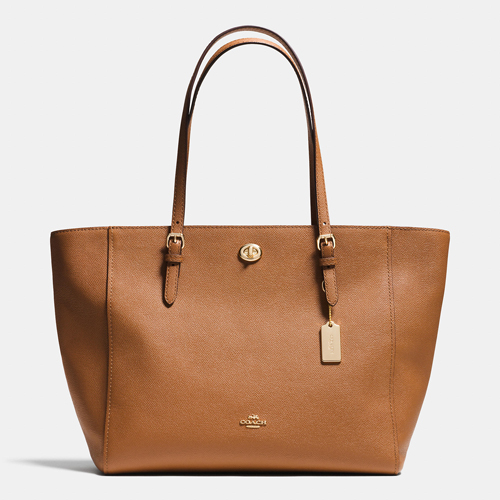 Turnlock Tote In Crossgrain Leather | Coach Outlet Canada